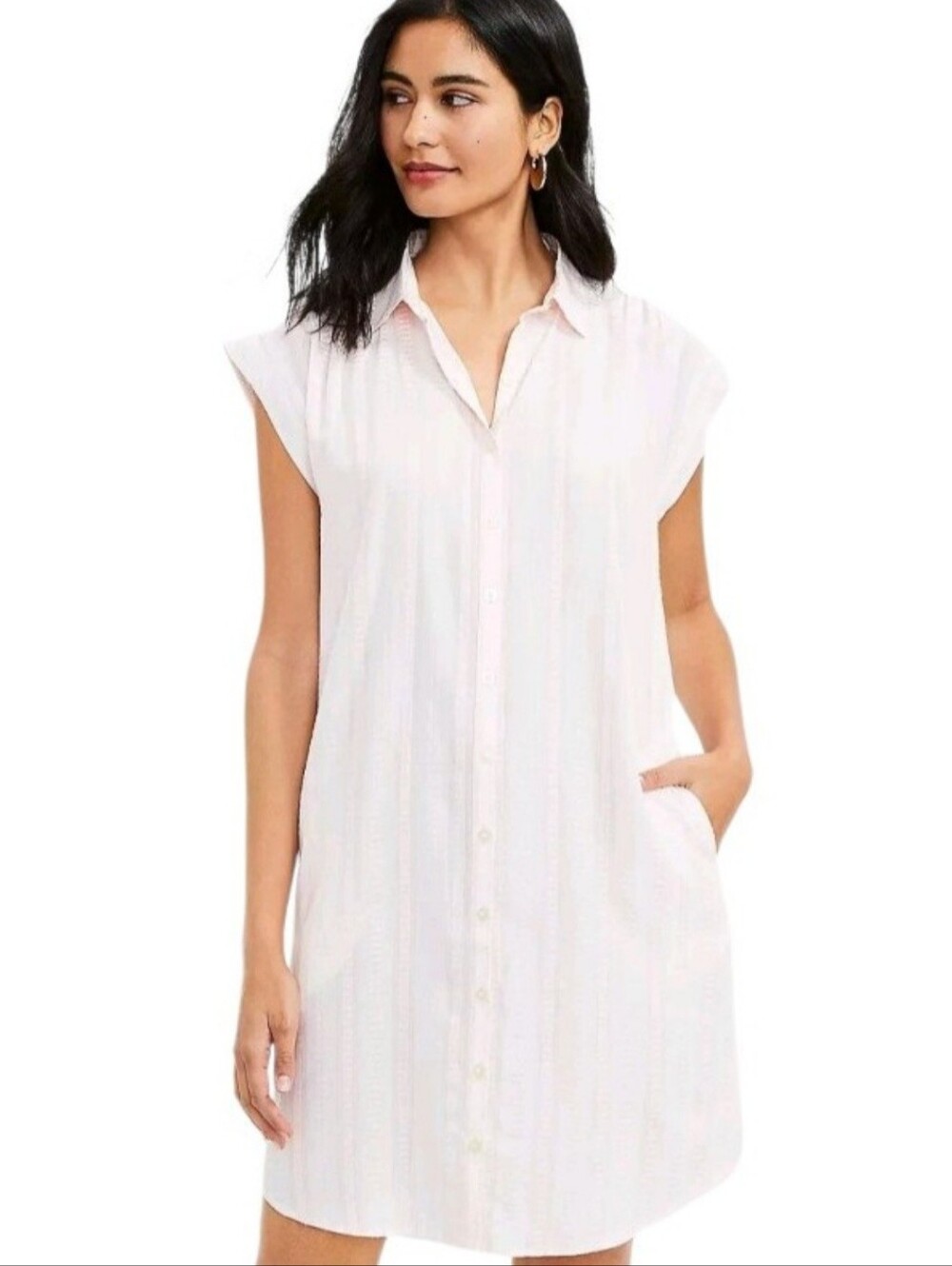 Loft Size Small Peach And White Dress